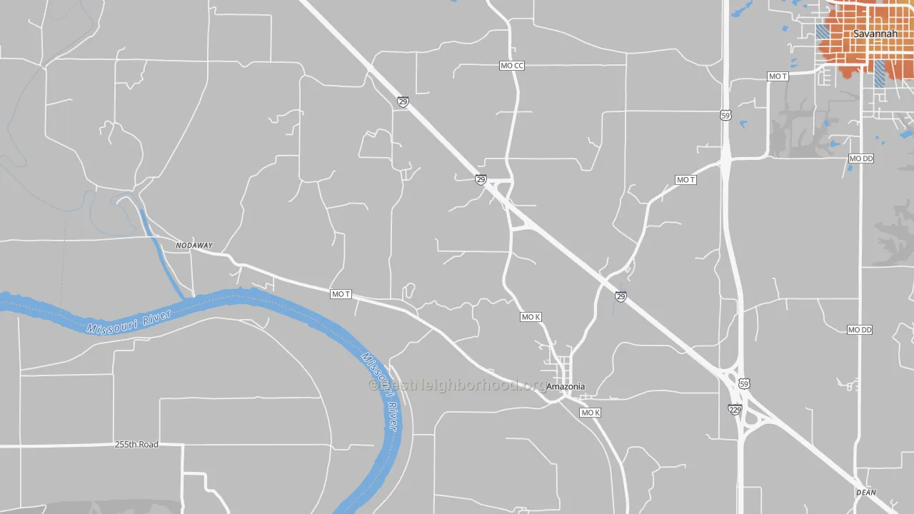 Bike Grade map of 64421, MO