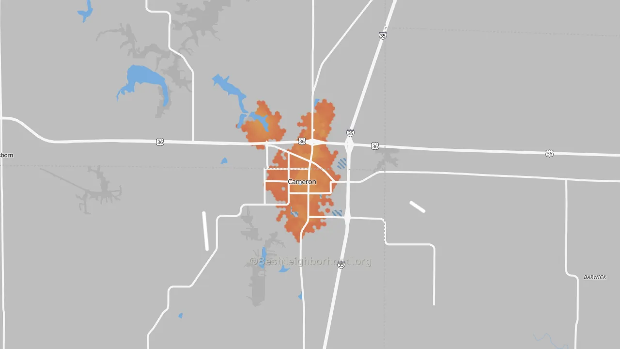 Bike Grade map of 64429, MO