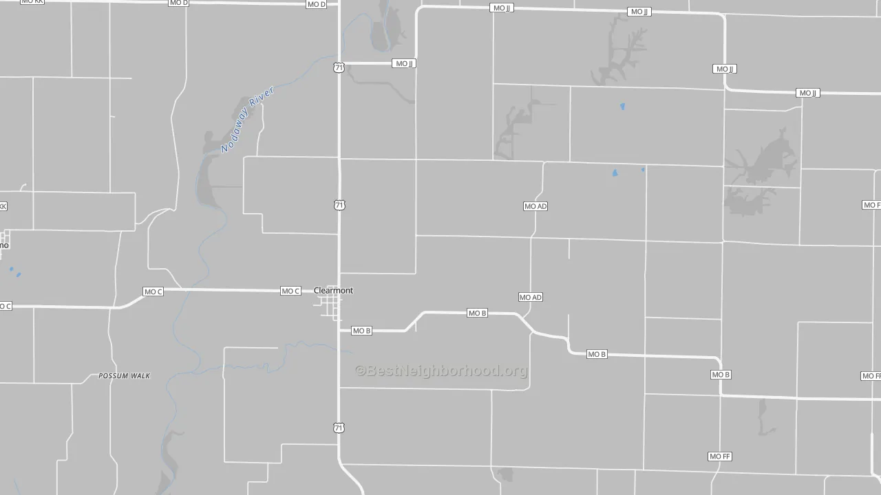 Bike Grade map of 64431, MO