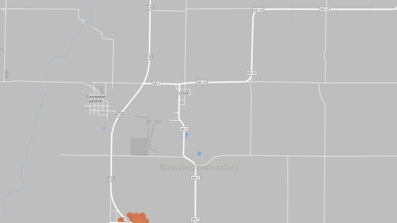 Bike Grade map of 64432, MO
