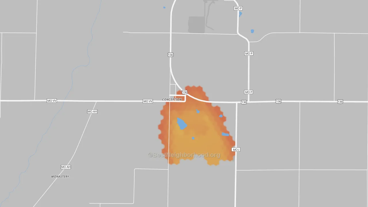 Bike Grade map of 64433, MO