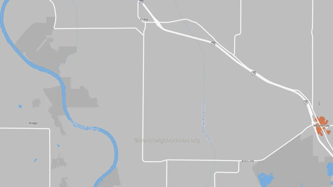 Bike Grade map of 64437, MO