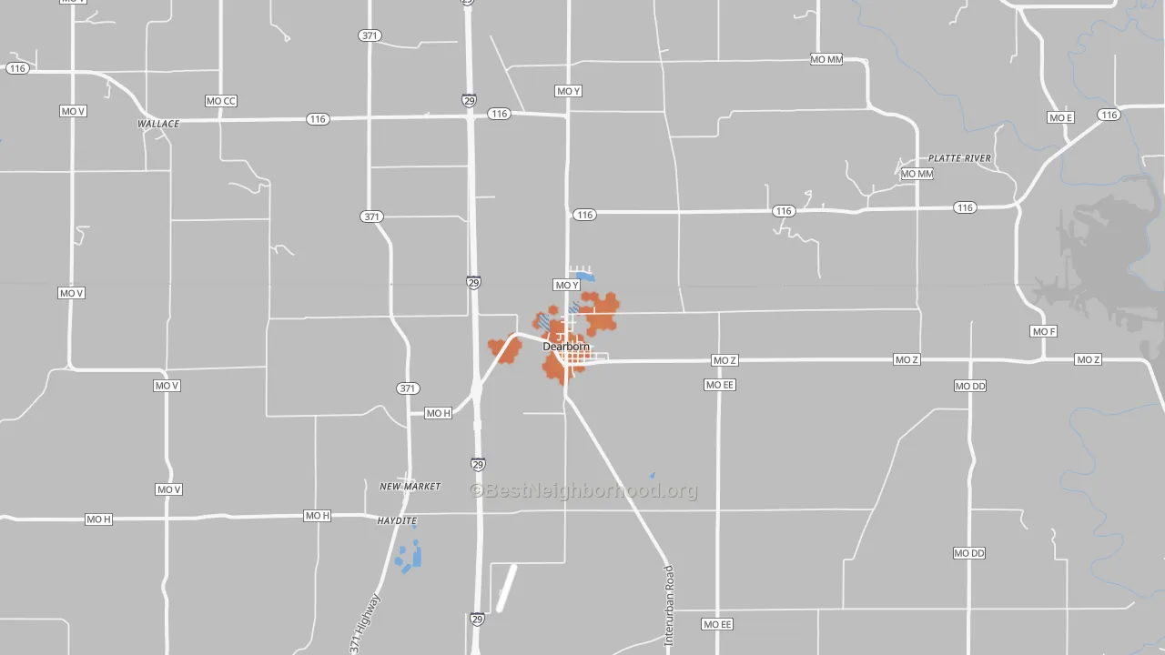 Bike Grade map of 64439, MO