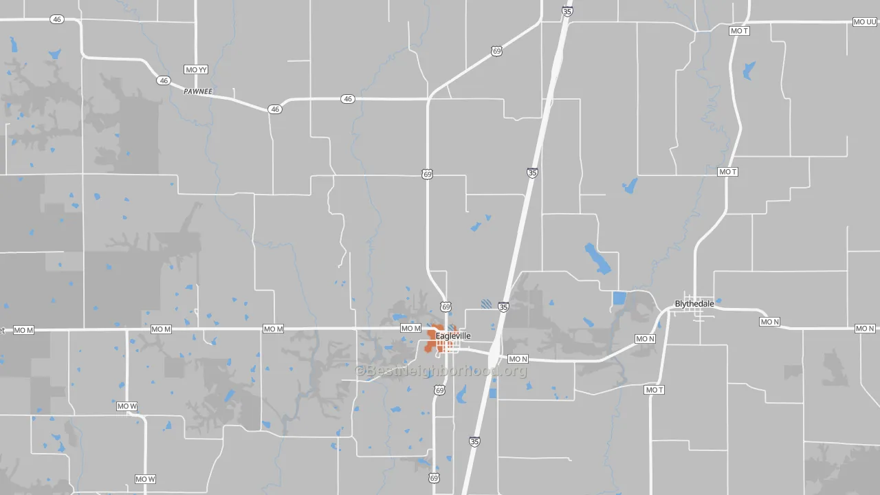Bike Grade map of 64442, MO