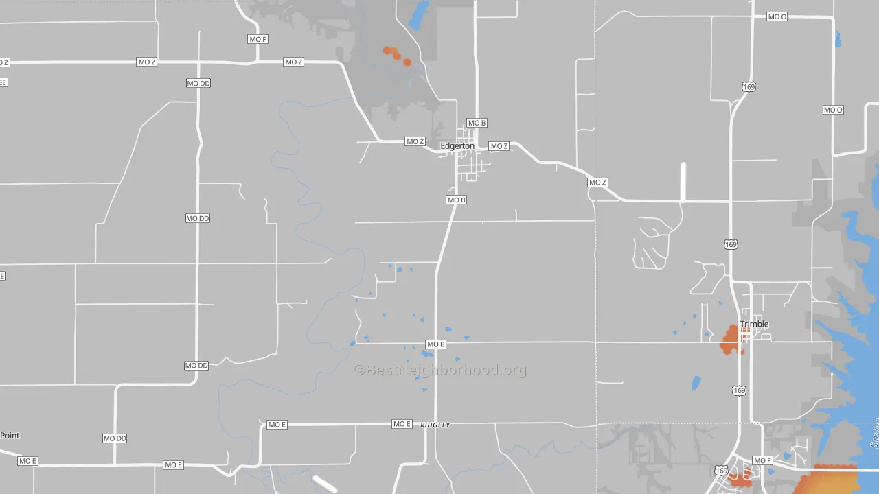 Bike Grade map of 64444, MO