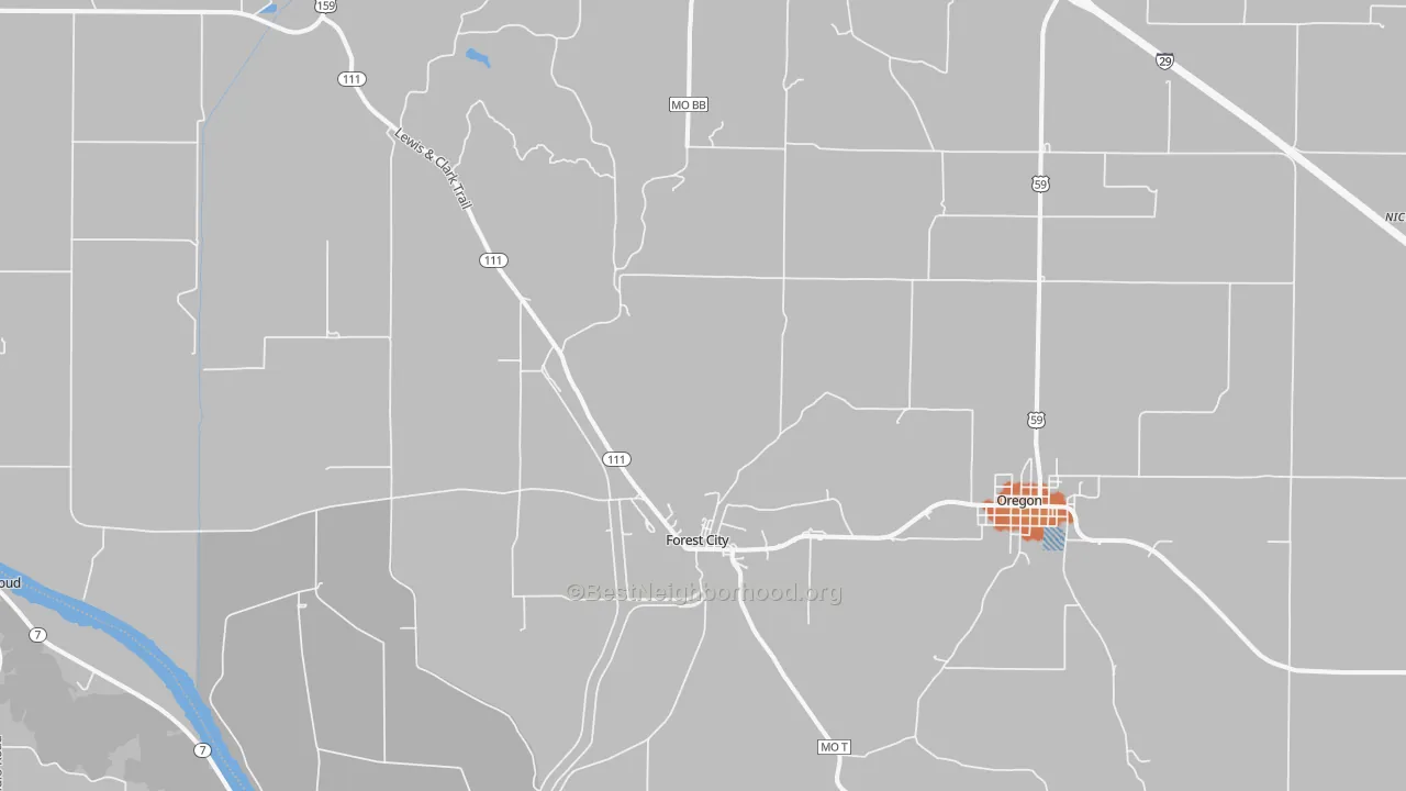 Bike Grade map of 64451, MO