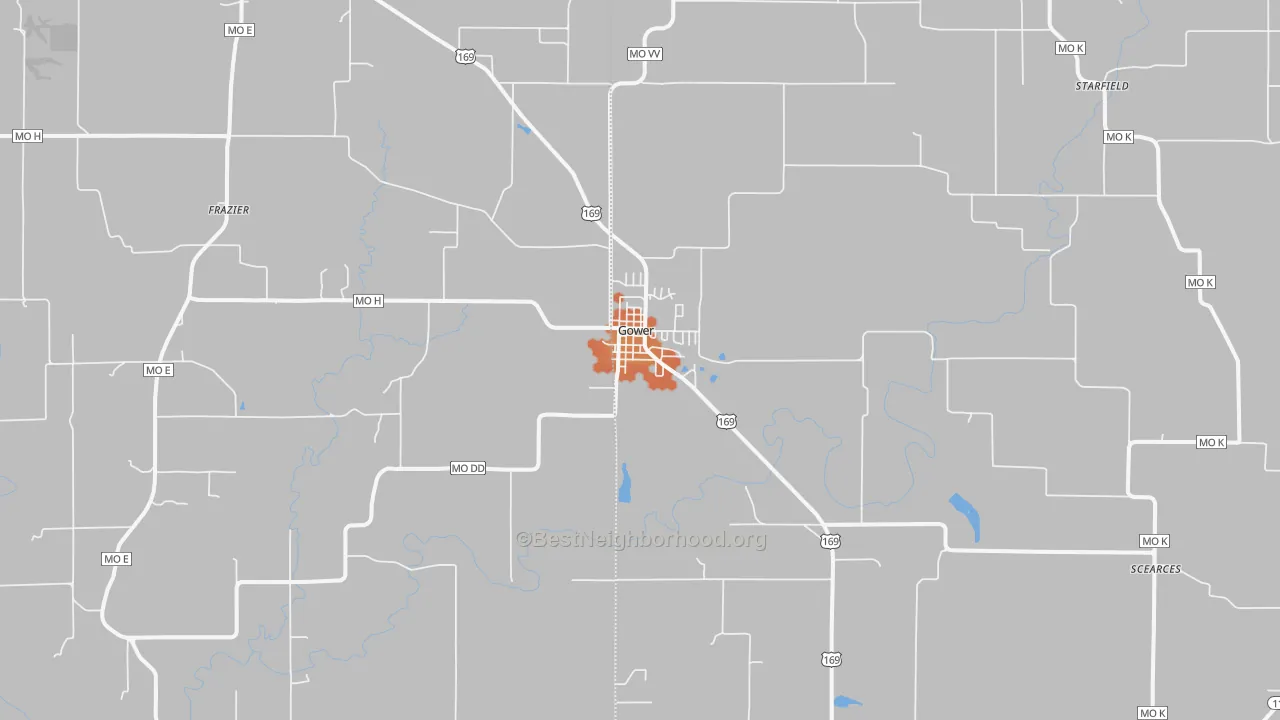 Bike Grade map of 64454, MO