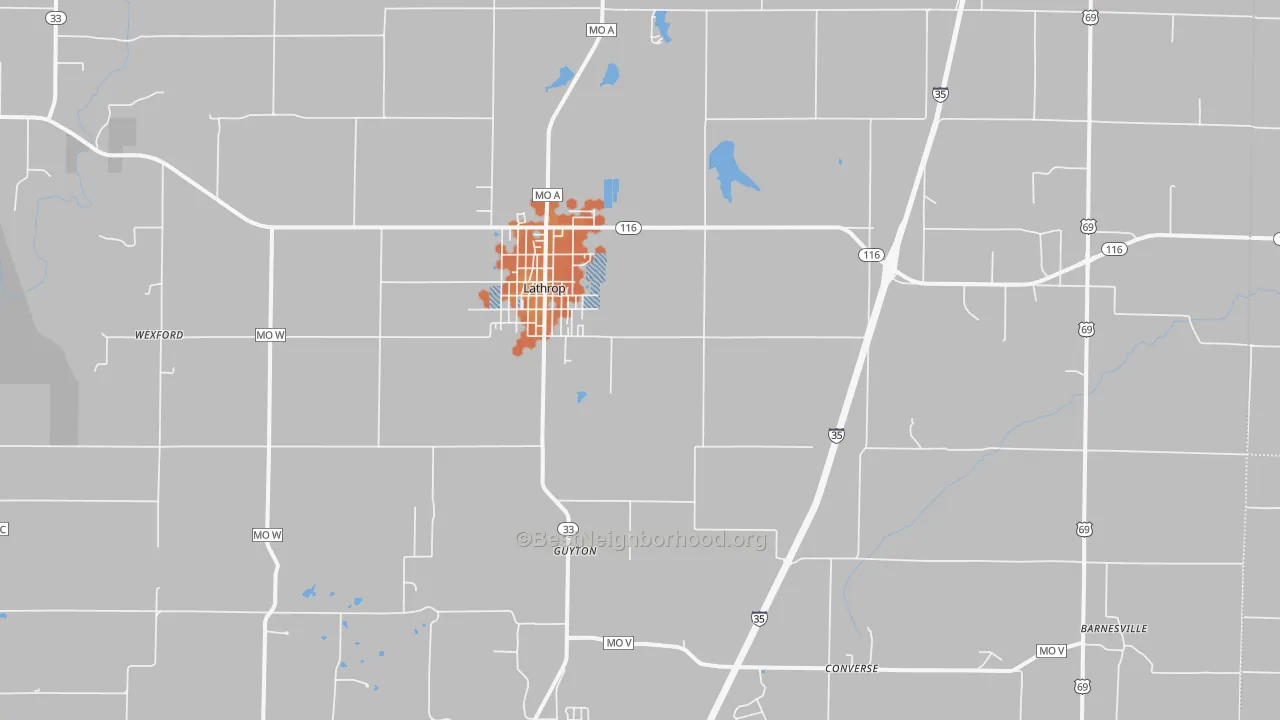Bike Grade map of 64465, MO