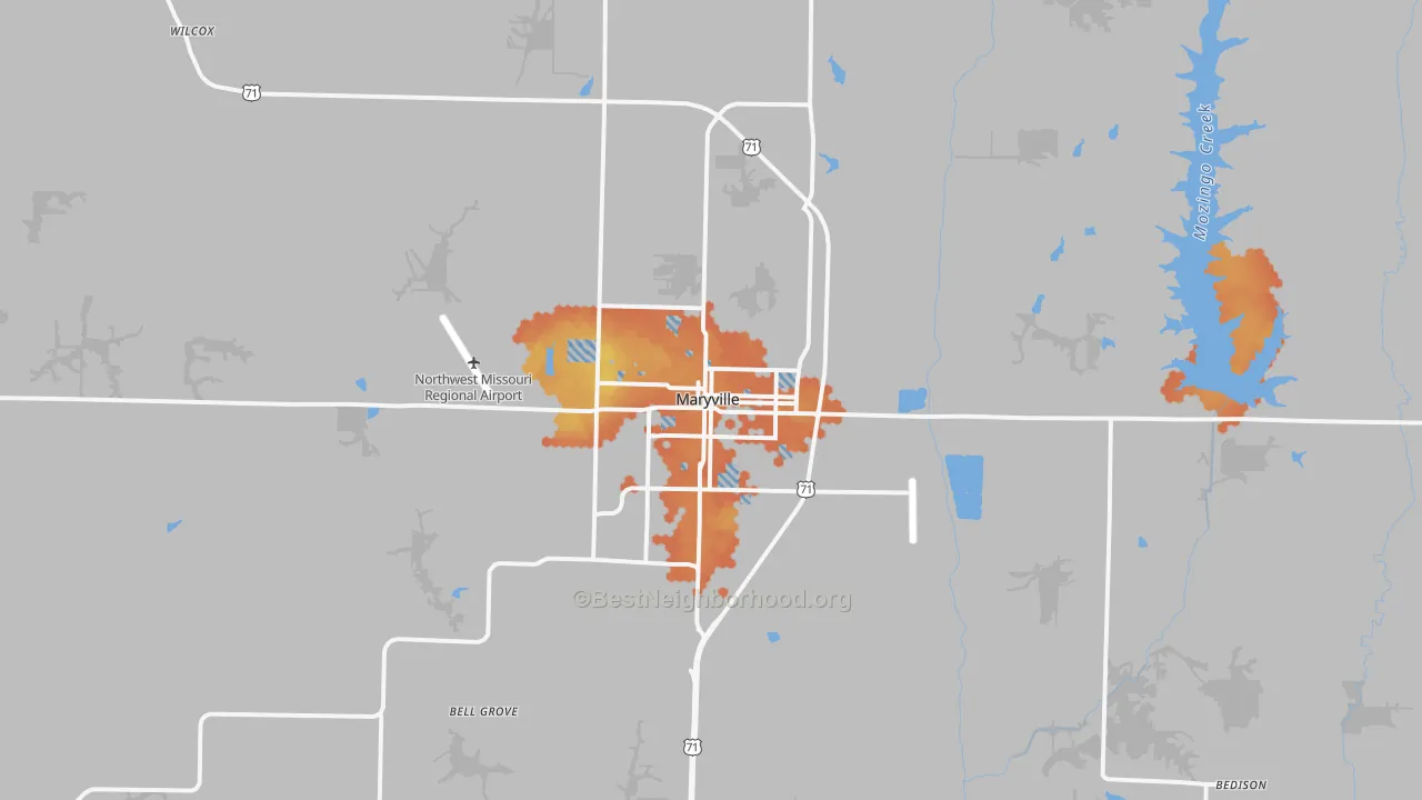 Bike Grade map of 64468, MO