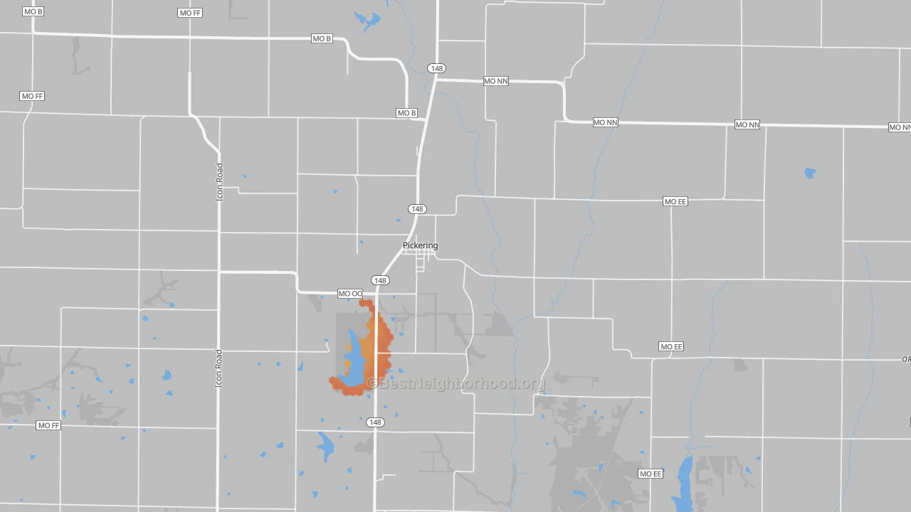 Bike Grade map of 64476, MO
