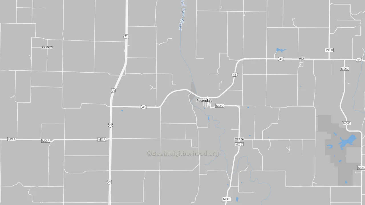 Bike Grade map of 64483, MO