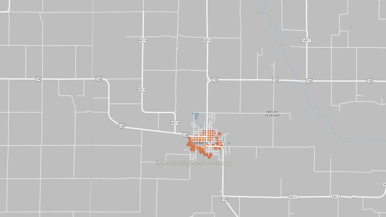 Bike Grade map of 64489, MO