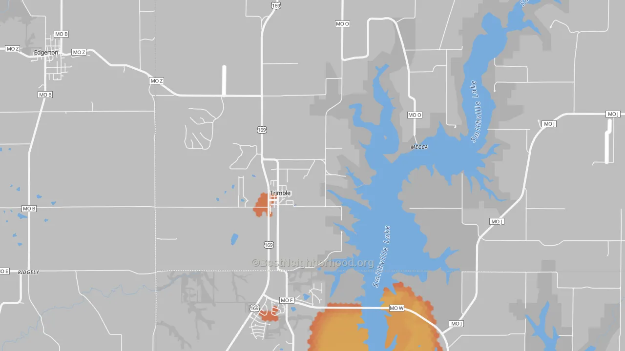 Bike Grade map of 64492, MO
