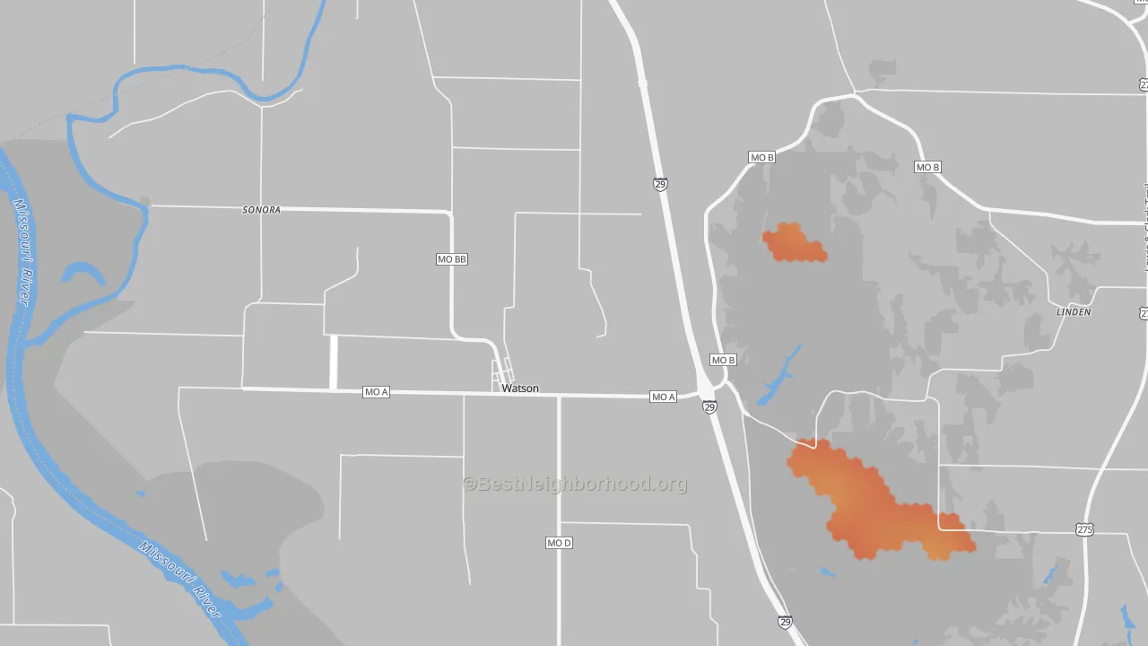 Bike Grade map of 64496, MO