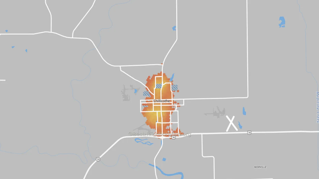 Bike Grade map of 64601, MO
