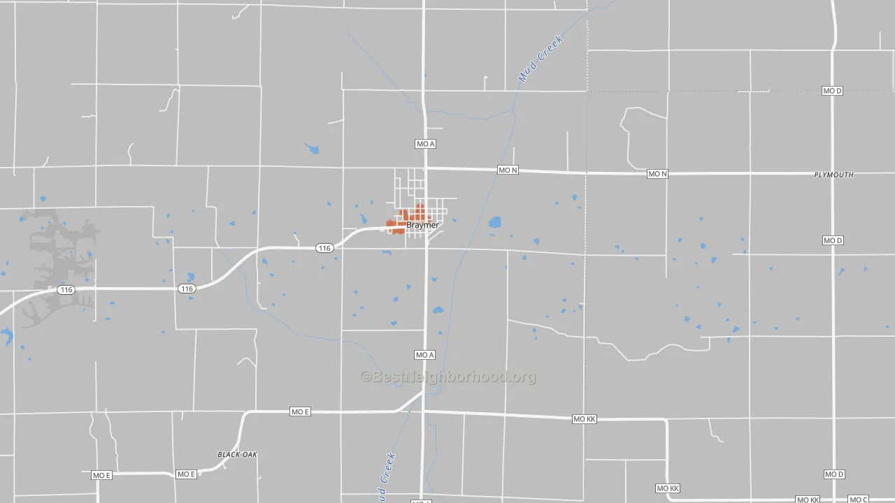 Bike Grade map of 64624, MO