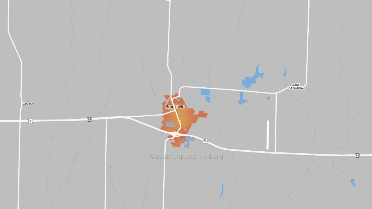Bike Grade map of 64628, MO