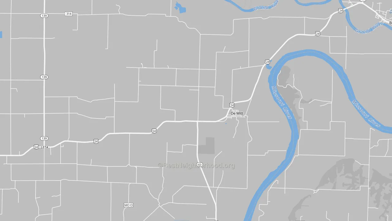 Bike Grade map of 64639, MO
