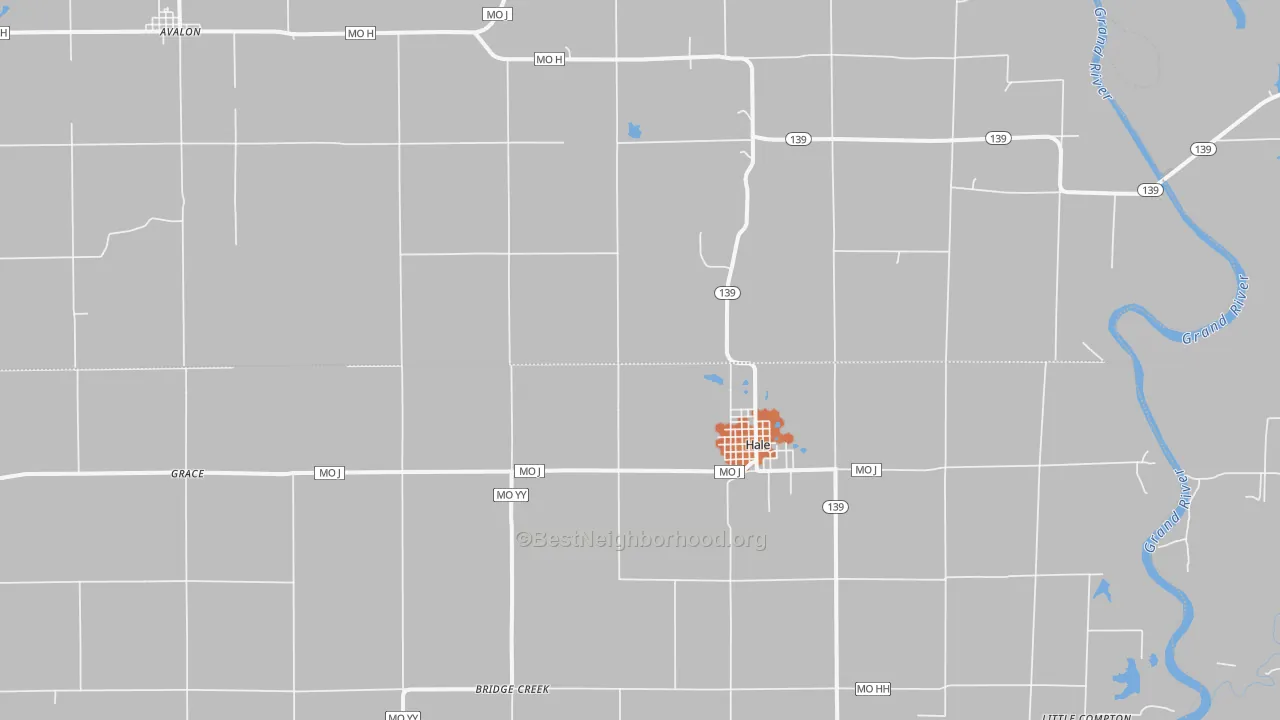 Bike Grade map of 64643, MO