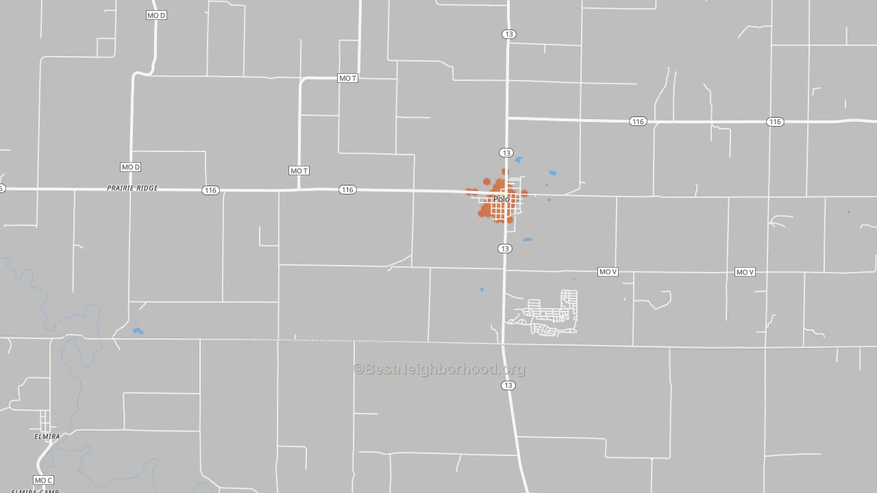 Bike Grade map of 64671, MO
