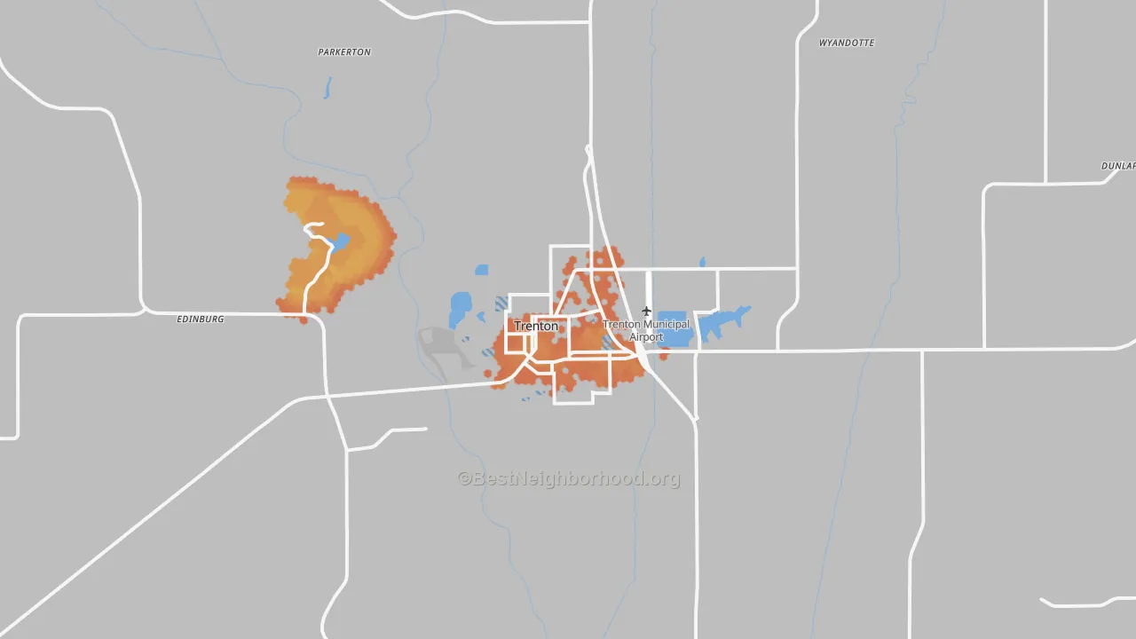 Bike Grade map of 64683, MO