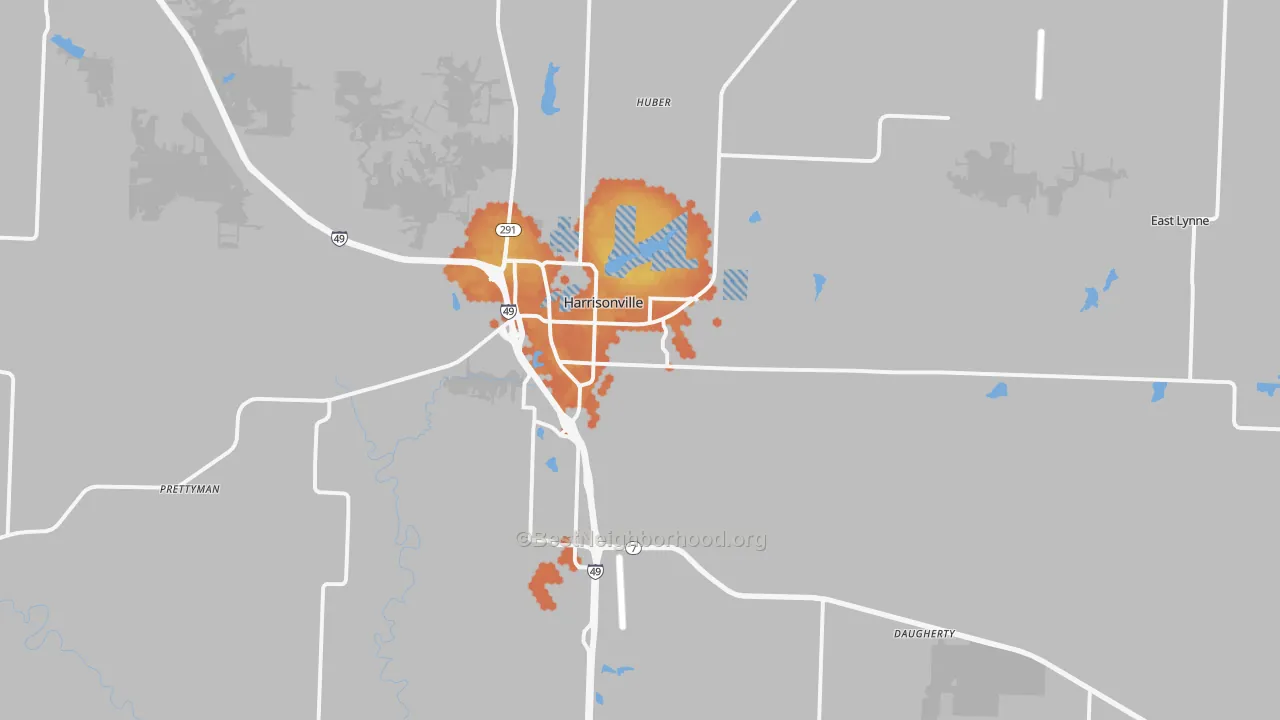 Bike Grade map of 64701, MO