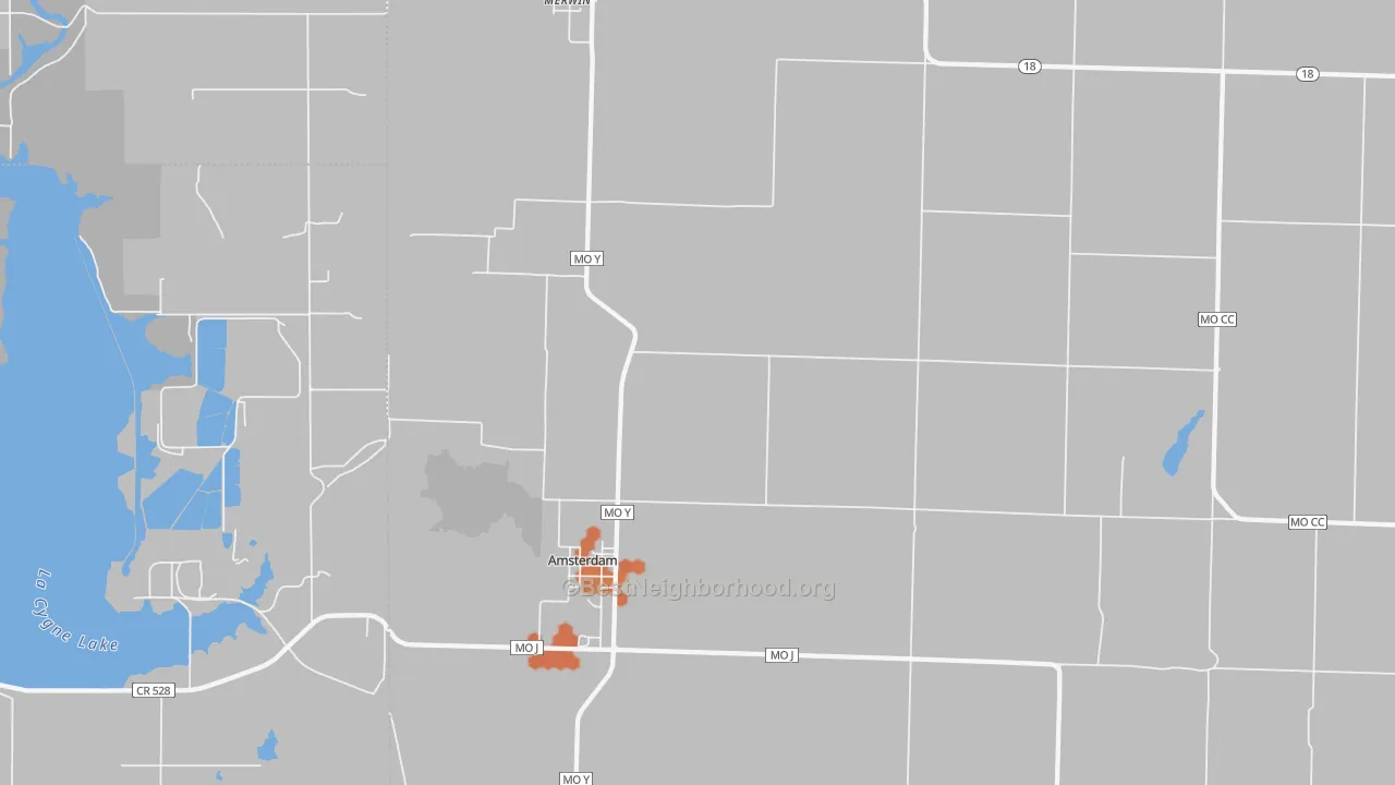 Bike Grade map of 64723, MO