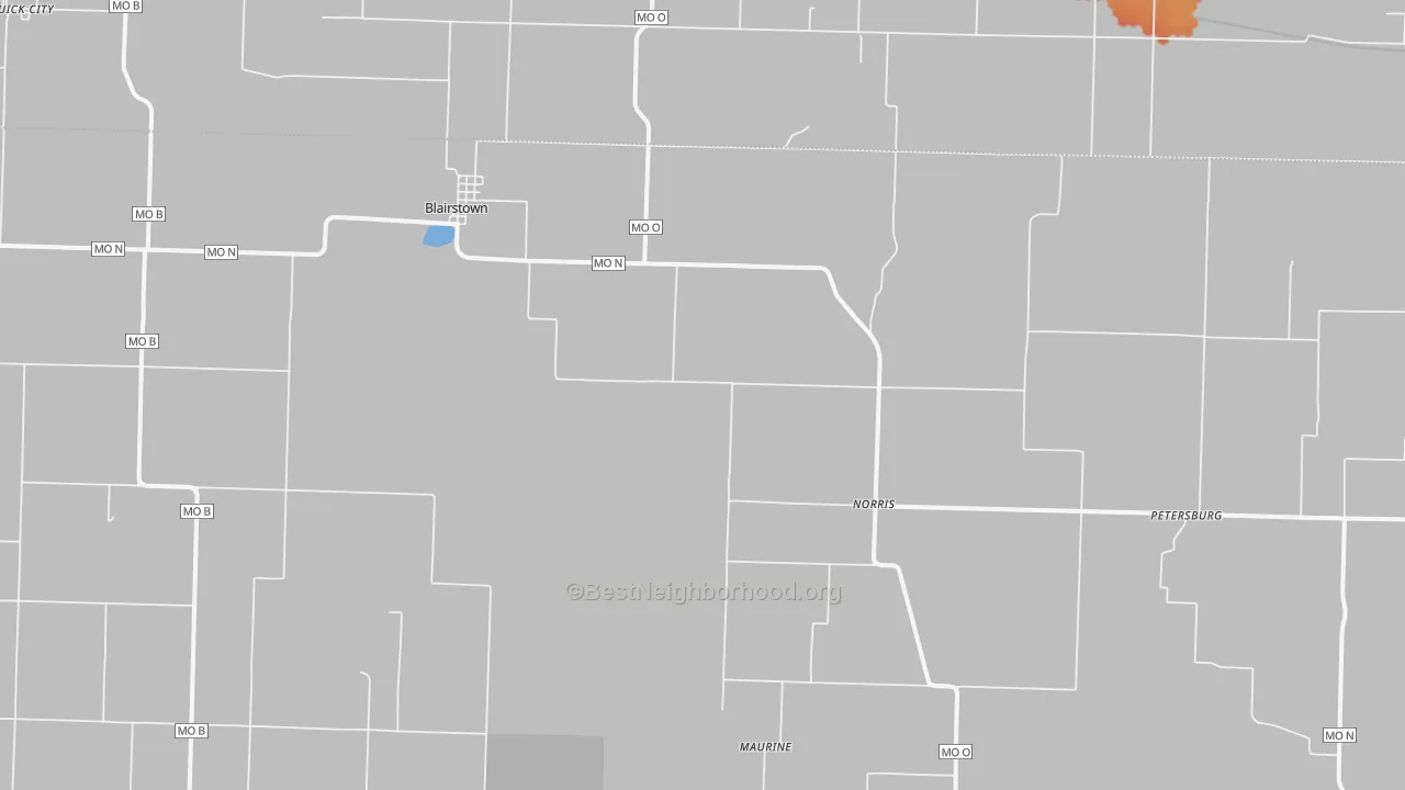 Bike Grade map of 64726, MO