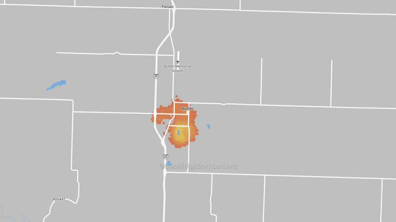 Bike Grade map of 64730, MO