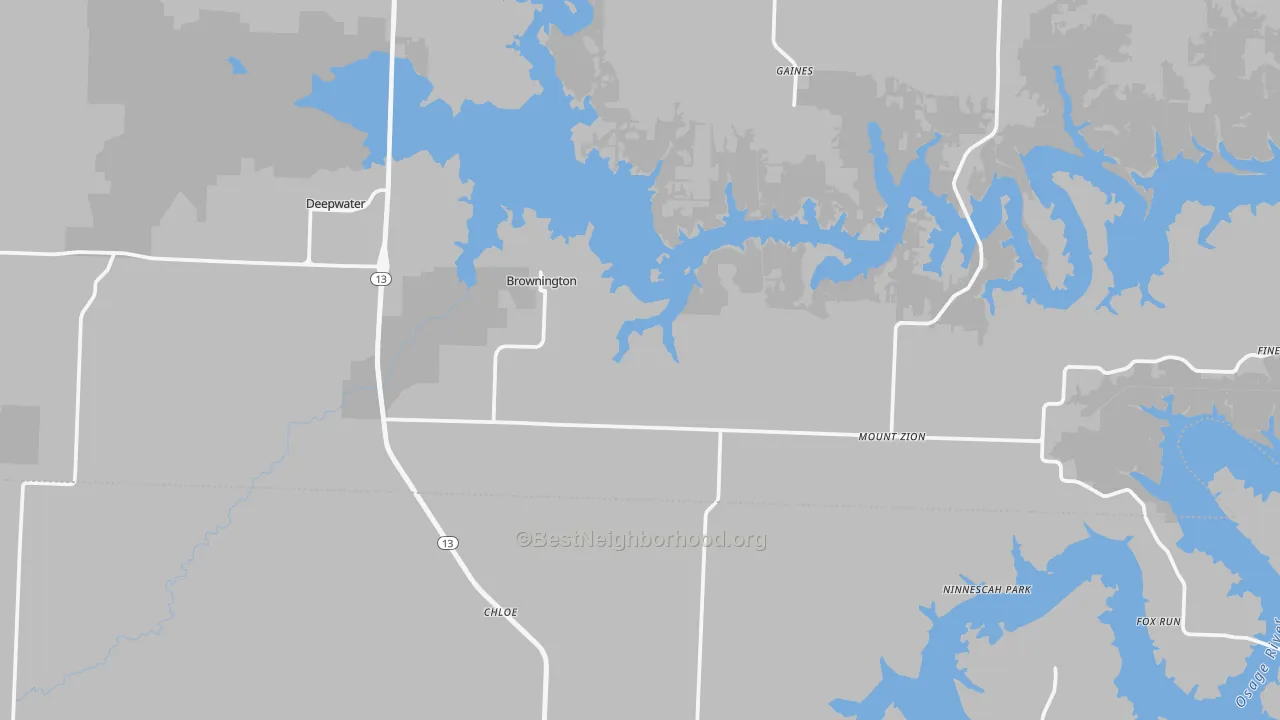 Bike Grade map of 64740, MO
