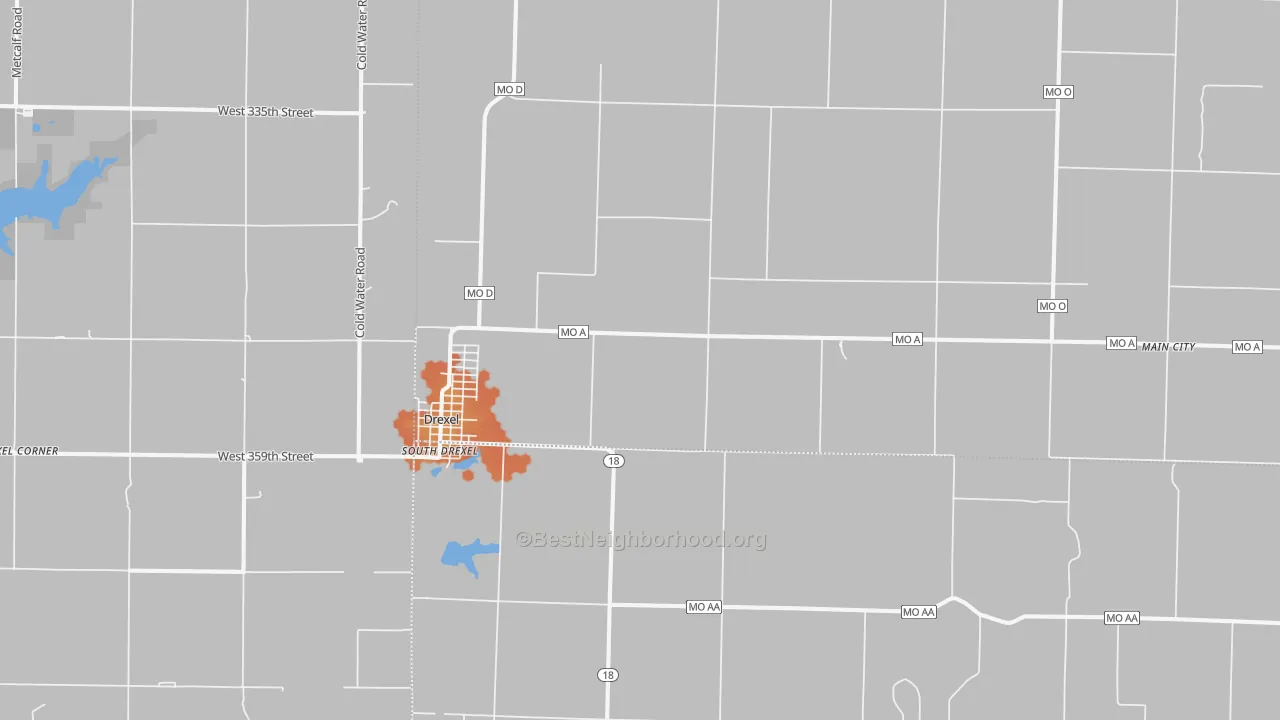 Bike Grade map of 64742, MO