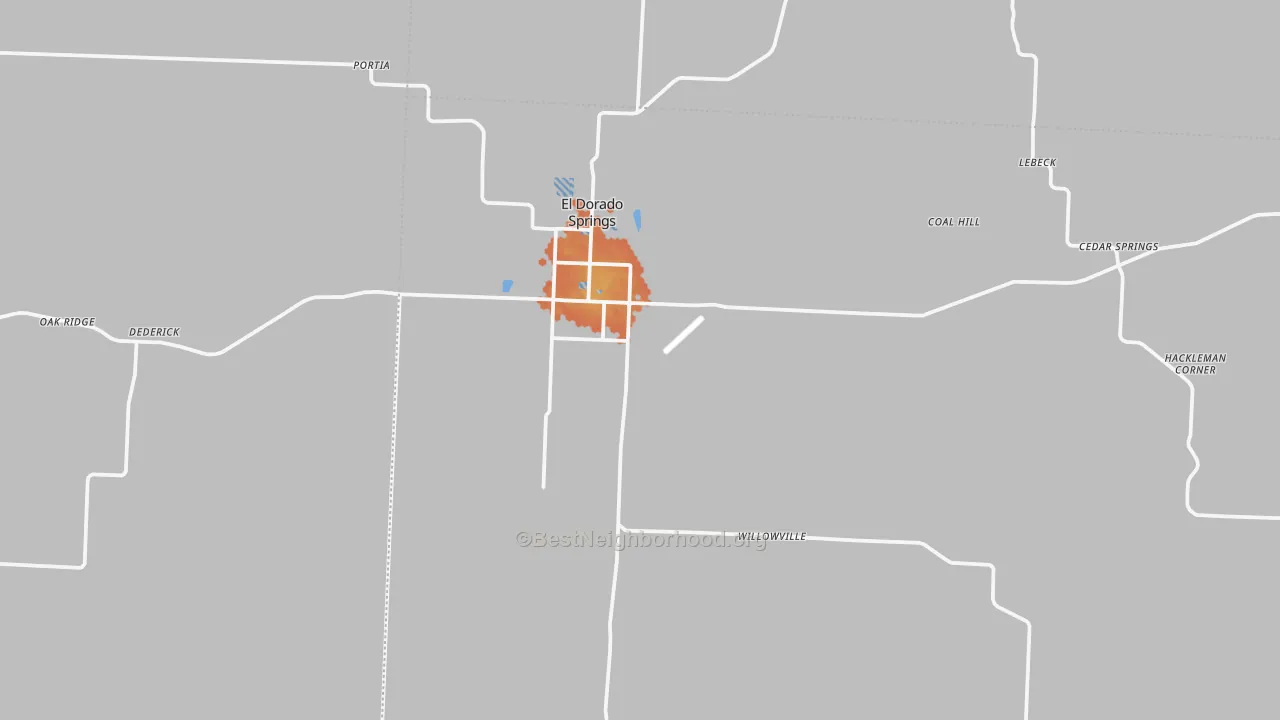 Bike Grade map of 64744, MO