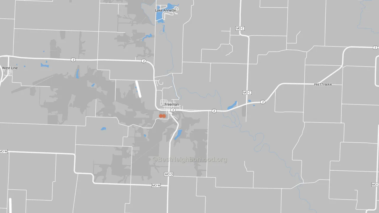 Bike Grade map of 64746, MO