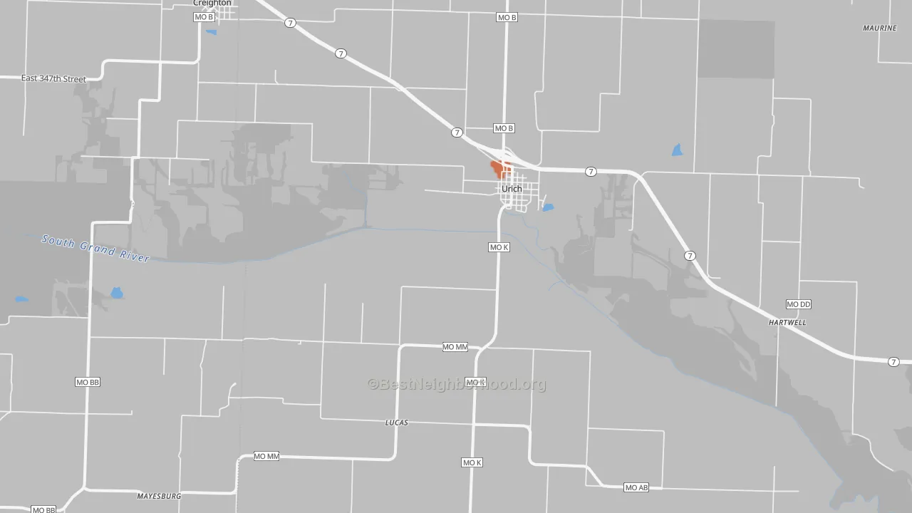 Bike Grade map of 64788, MO