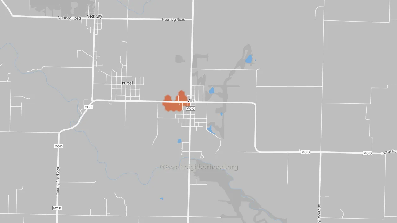 Bike Grade map of 64830, MO