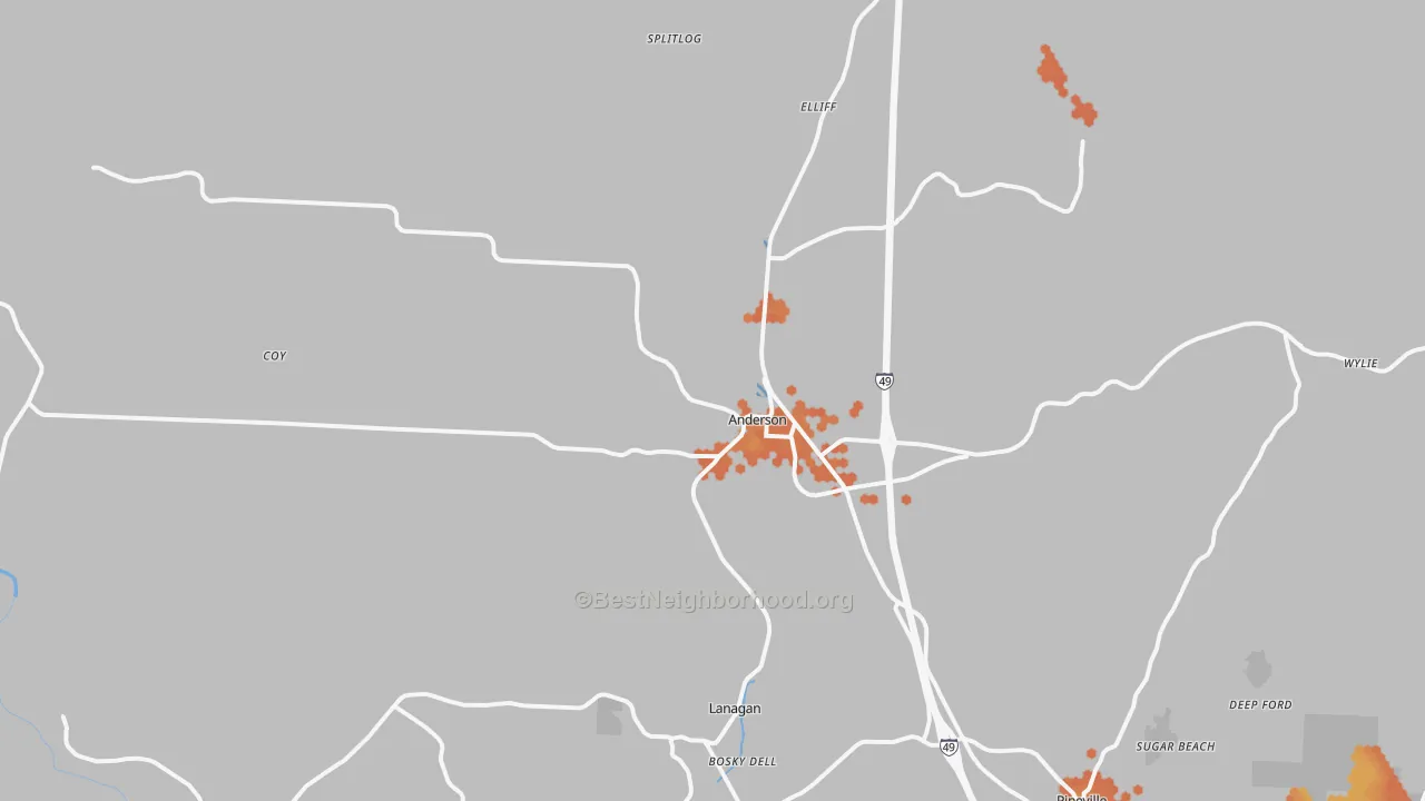 Bike Grade map of 64831, MO