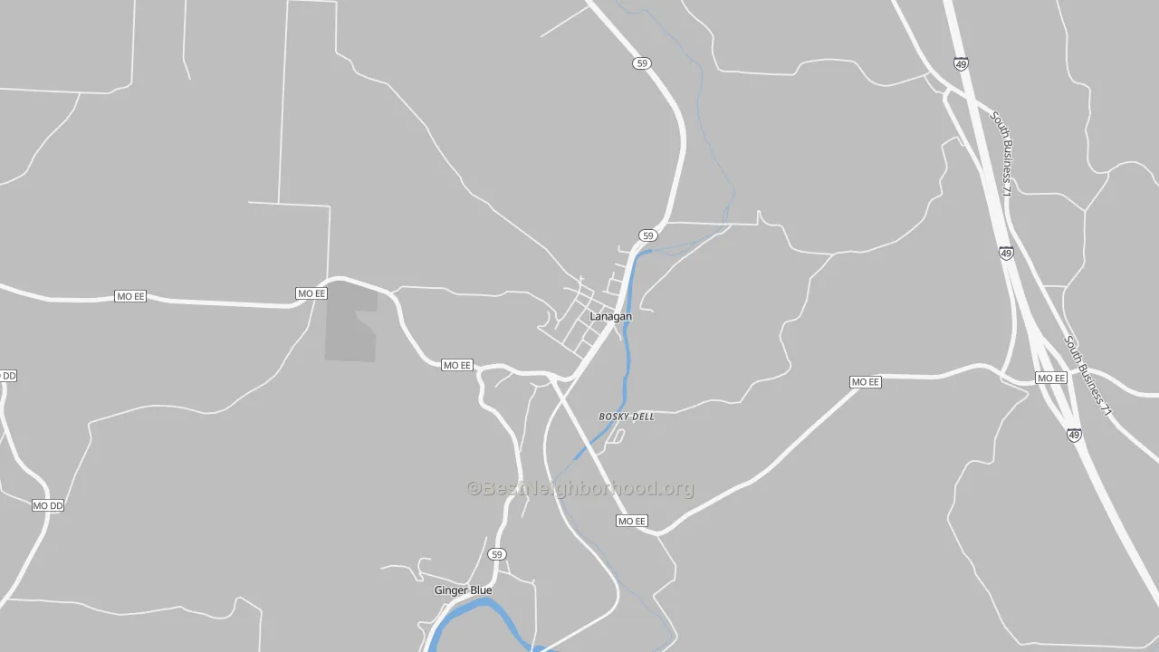 Bike Grade map of 64847, MO