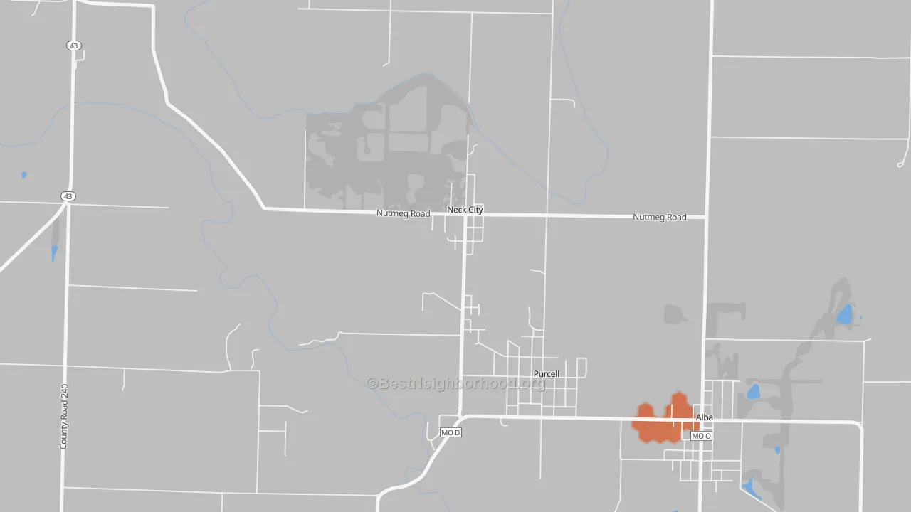 Bike Grade map of 64849, MO