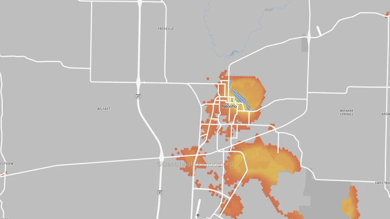 Bike Grade map of 64850, MO