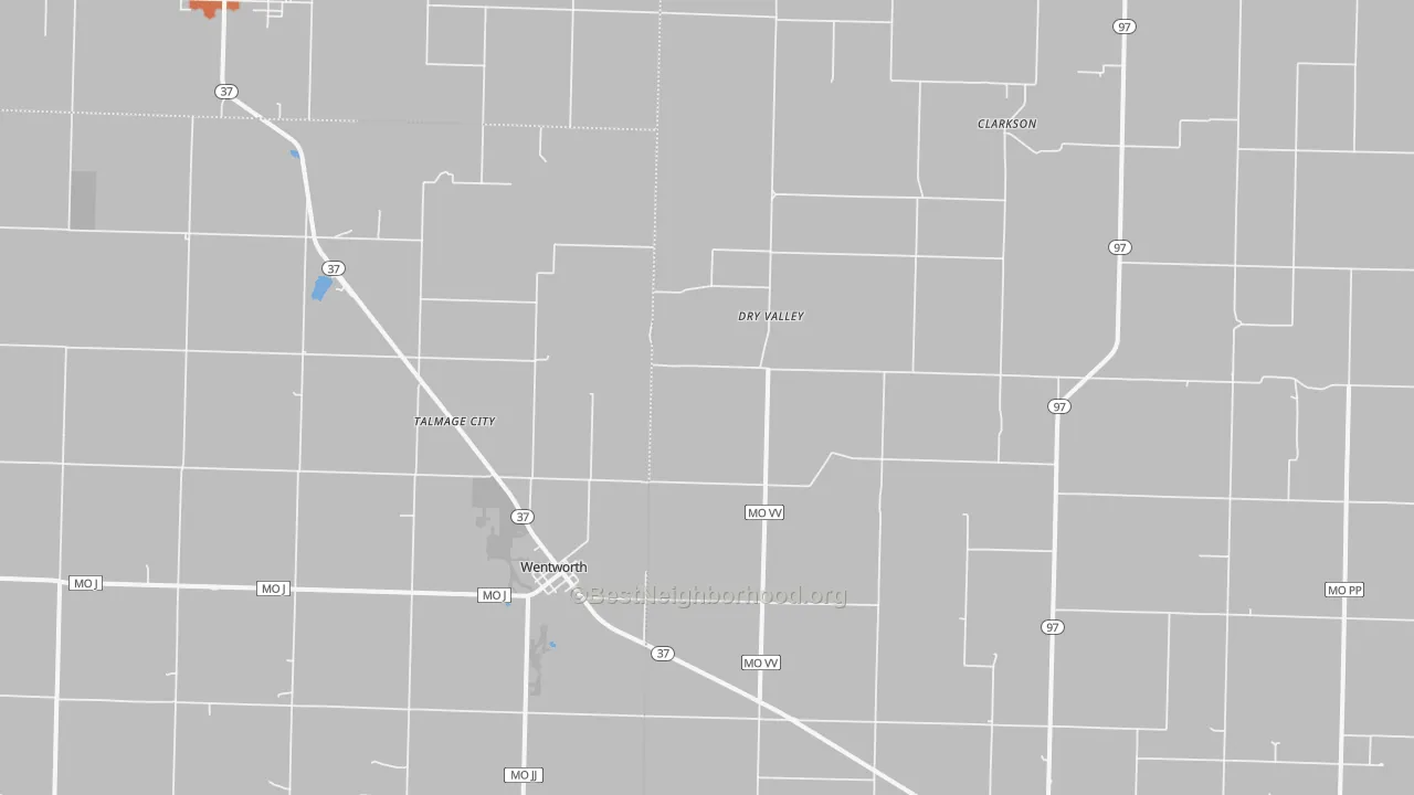 Bike Grade map of 64873, MO