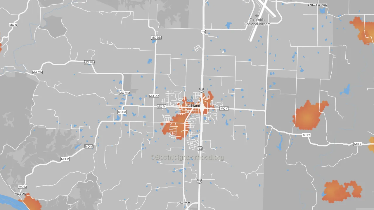 Bike Grade map of 65010, MO
