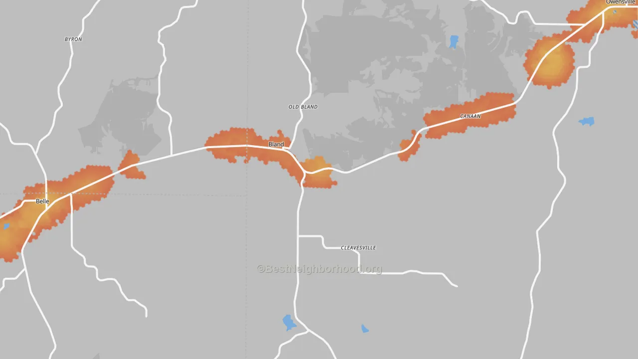 Bike Grade map of 65014, MO