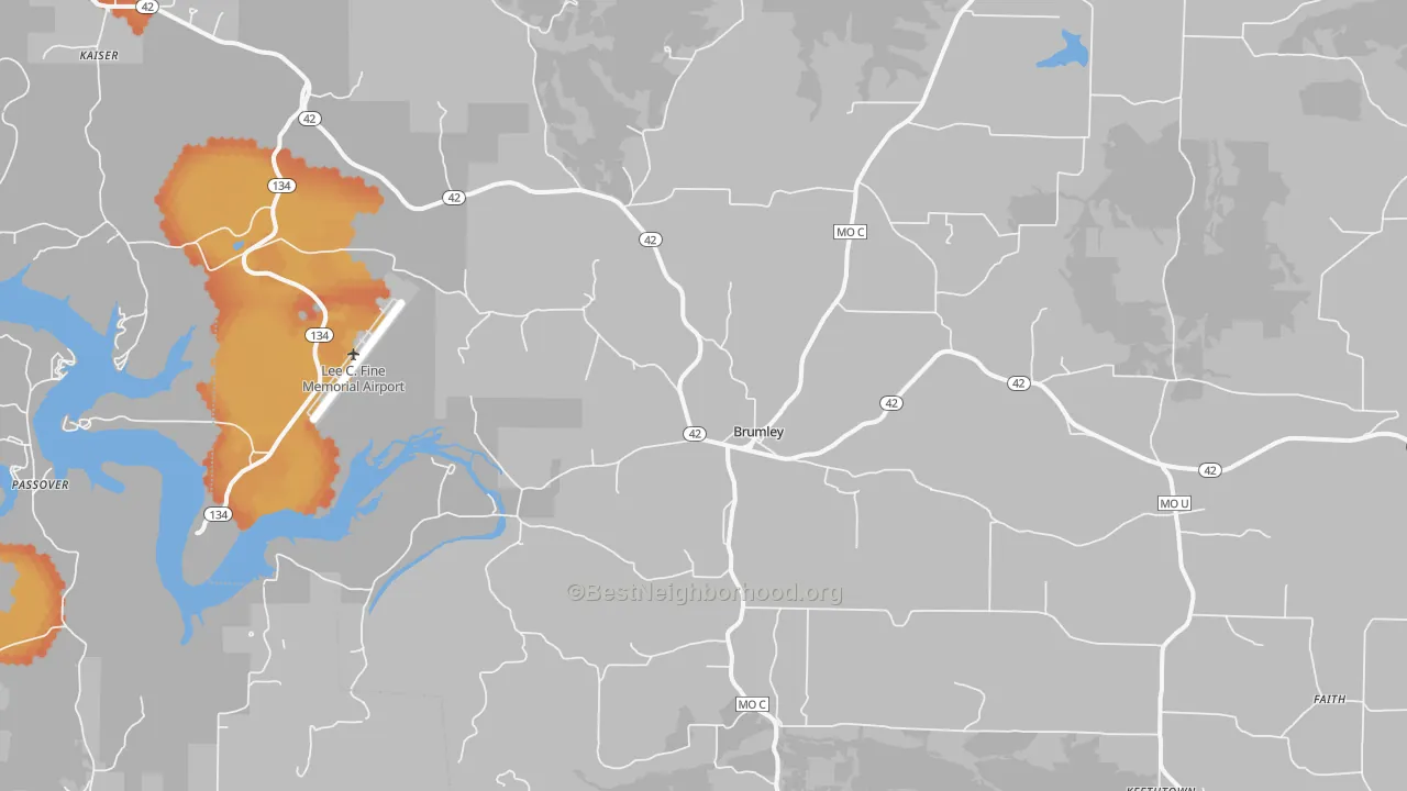 Bike Grade map of 65017, MO