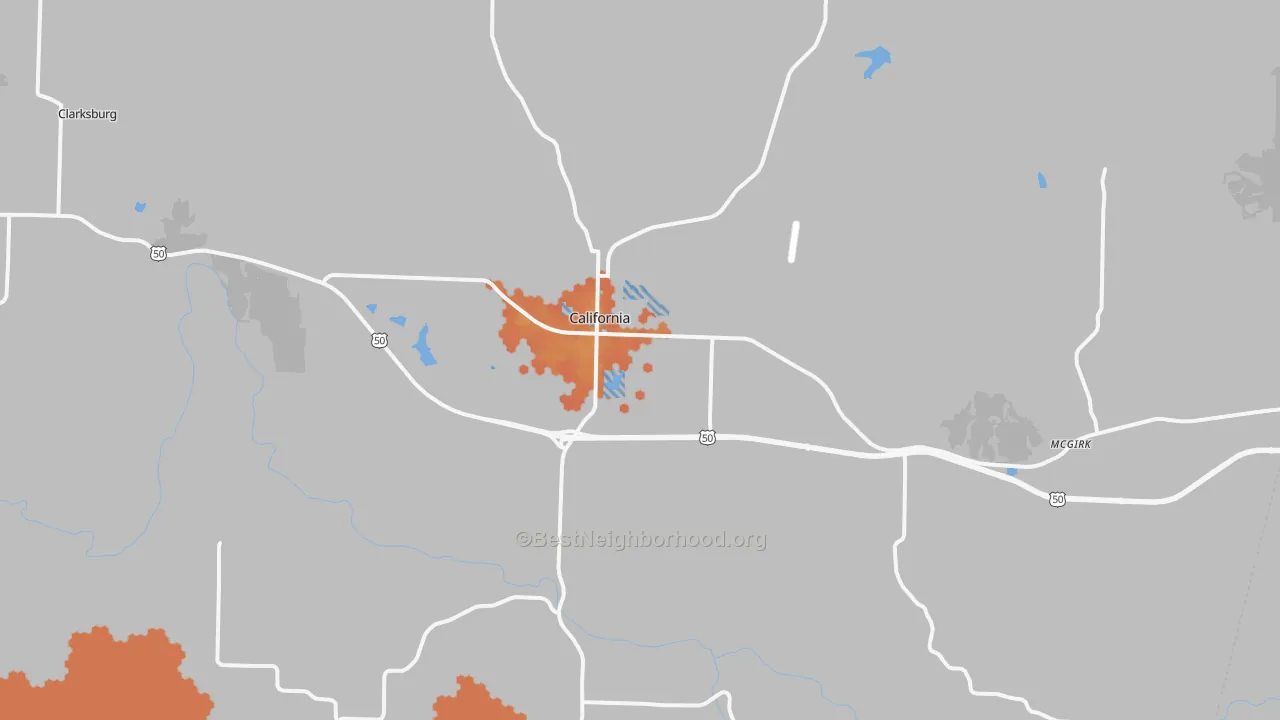 Bike Grade map of 65018, MO