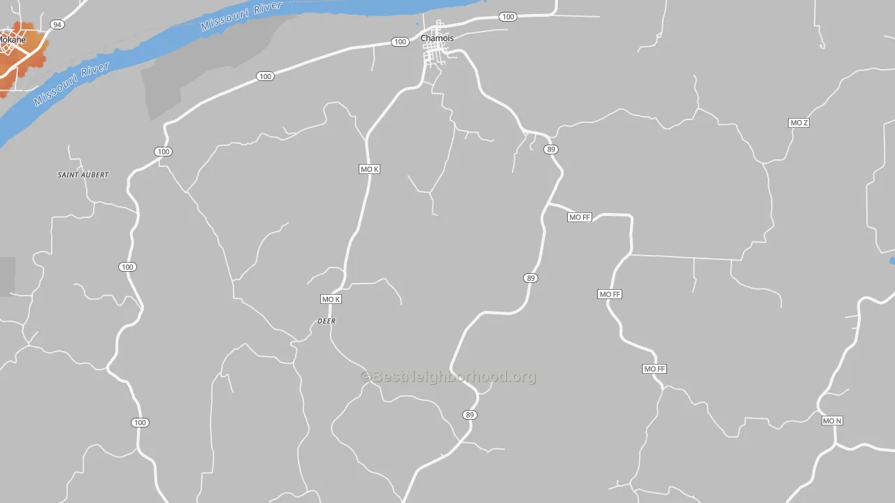 Bike Grade map of 65024, MO