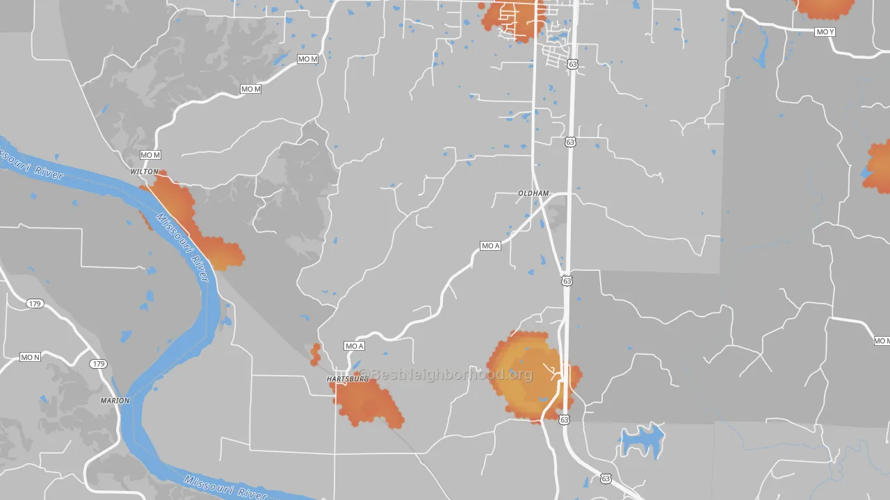 Bike Grade map of 65039, MO