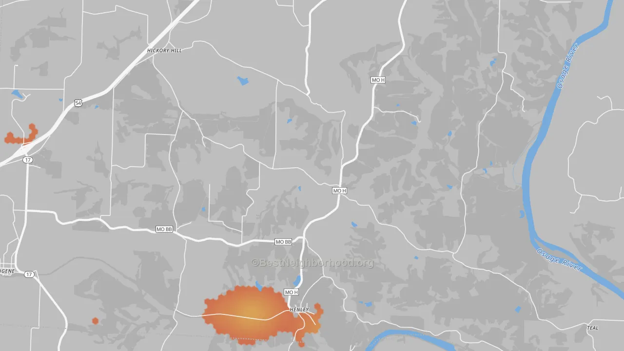 Bike Grade map of 65040, MO