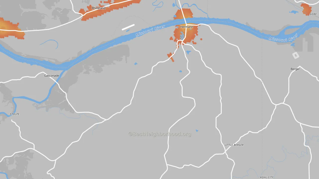 Bike Grade map of 65041, MO