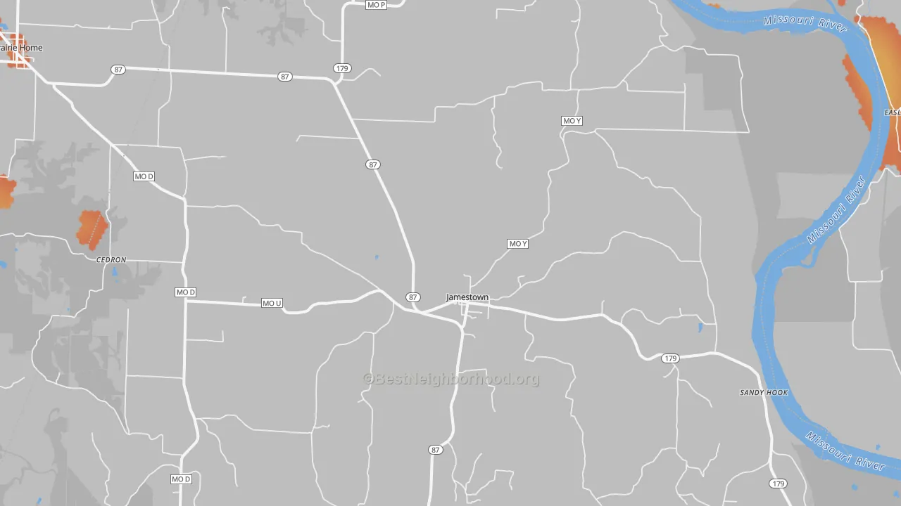 Bike Grade map of 65046, MO