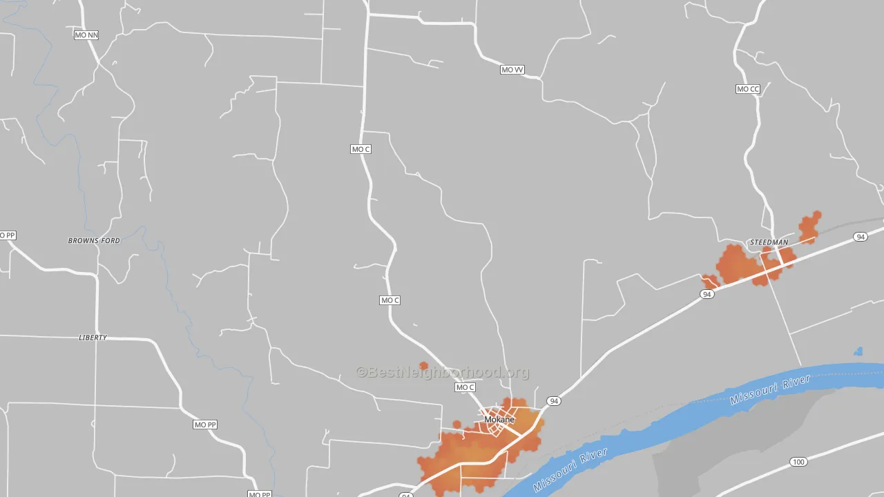 Bike Grade map of 65059, MO